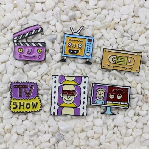 TV show CCTV News Enamel Brooch Television magnetic tape Film beater monitor Lapel Pin Gifts from film television workers badge