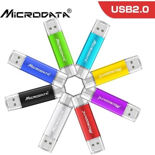 USB 2.0 OTG Pen drive 128GB 64GB Metal USB Flash Drive 32GB 16GB 8GB Double Use Pendrive Flash Drive