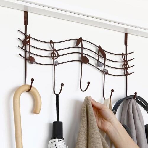 Hanger Wall Mounted Hanger with 5 Hooks Hallway Home Space Saving Small Bedroom Door Back Decorative Room Rack Storage Rack