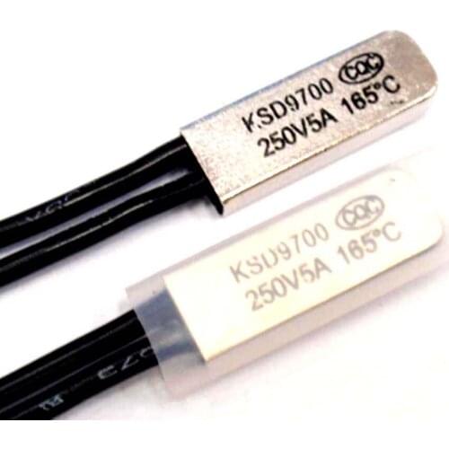 High quality 5A 250V bimetal thermostat thermal protector 25 degree normal closed temperature control switch KSD-9700 10pcs