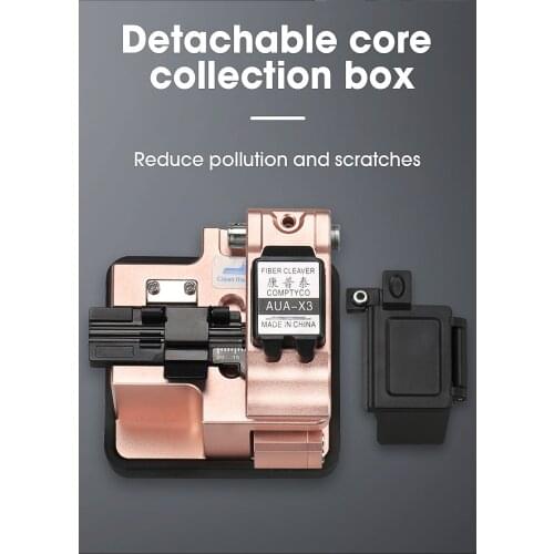 High Precision AUA-X3 Fiber Cleaver FTTH Cable Fiber Optic Cutting Knife Tools Cutter Three-in-one clamp slot 24 Surface Blade