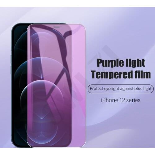 Anti Blue Light Tempered Glass for iphone 7 8 Plus 11 12 Mini Pro XS Max X XR SE 6 6s Phone Screen Protector HD protective Film