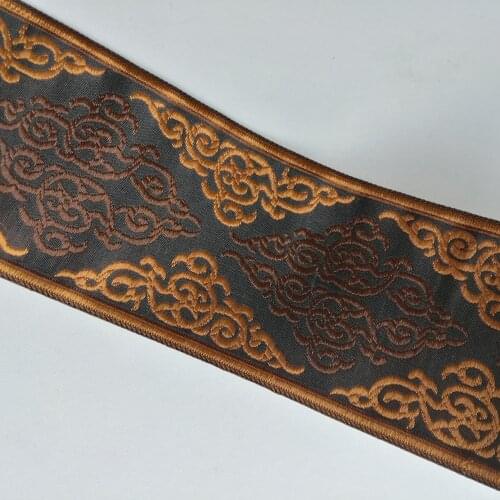 9.5cm Soft Brown Rhombus Clothes Costume Curtain National Jacquard Ribbon Garment Woven Webbing Moire Triangle Cloud Mercerizing