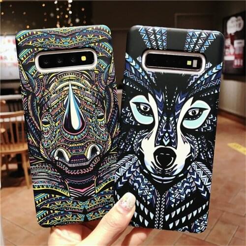 For Samsung Galaxy S10 S10 Plus A7 A8 A9 C5 C7 C9 Rhinoceros Elephant Night Glow Hard Phone Cases