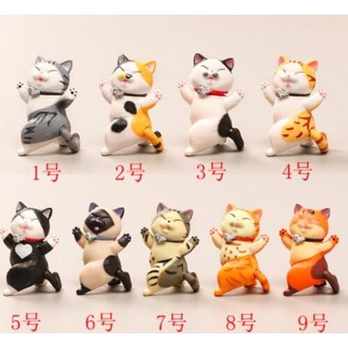 ZOCDOU 1 Piece Color Turned Cat Small Statue Little Figurine Crafts Figure Ornament Miniatures