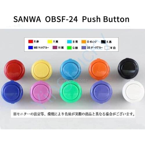 1pcs sanwa button obsf 24mm arcade push button OBSF-24 for arcade kit JAMMA/Nintendo/Pandora Box 3D video game