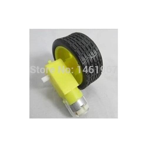 10Lot/package Deceleration DC motor + supporting wheels , a / smart car chassis, motor / robot car wheels