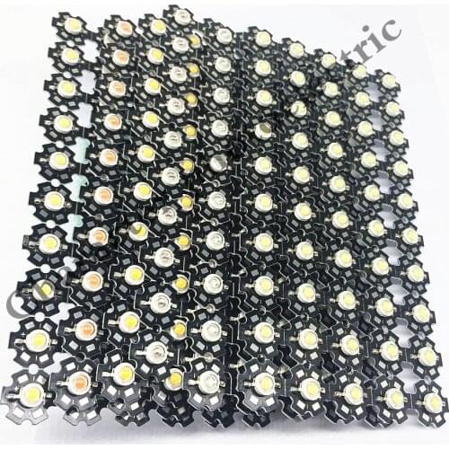 100pcs 3W High Power white warm white red green Blue Royal blue 660nm Full Spectrum 400-840nm LED with 20mm star pcb