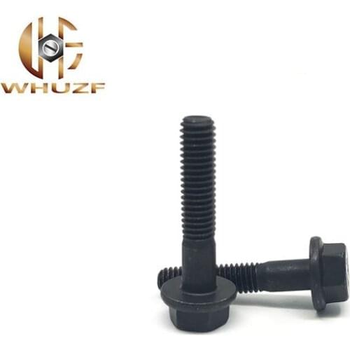 20pcs M6*12/16/20/25/30/35/40/45/50 mm external hex flat head washer screws black carbon steel flange bolts