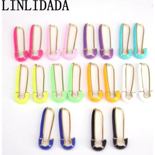 5Pairs Wholesale New Fashion Gold-Color Earrings Paperclip Safety Pin Hoop Earrings 2020 Brincos Gifts
