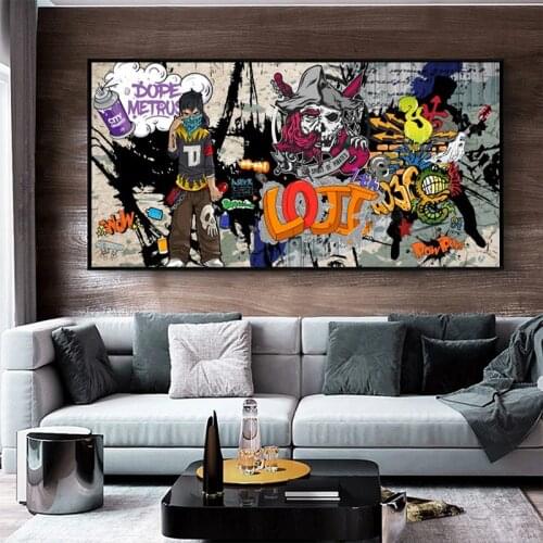 Abstract Monkey Graffiti Art Animals Canvas Paintings Wall Art Pictures Posters and Prints Street Art Pictures Home Decoration