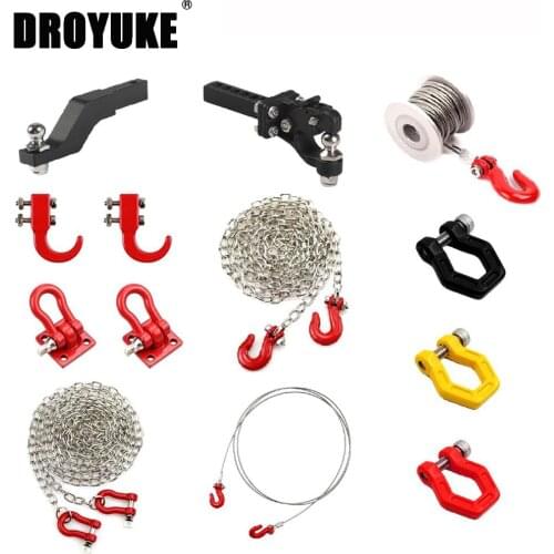 1/10 Scale Accessories Metal Tow Hook Trailer Chain Shackle for Car Tracked RC Axial SCX10 90046 Traxxas TRX4 Tamiya CC01