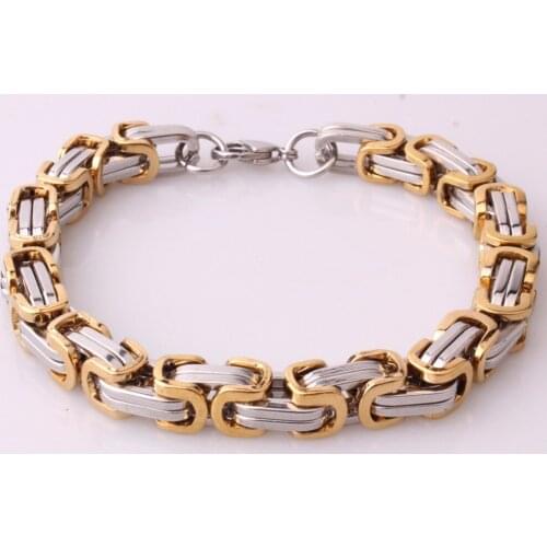 Stainless Steel Bracelet For Men Women Byzantine Box Link Chain 7 Colors For Choose Men Bracelets Fashion Jewelry 7-11"