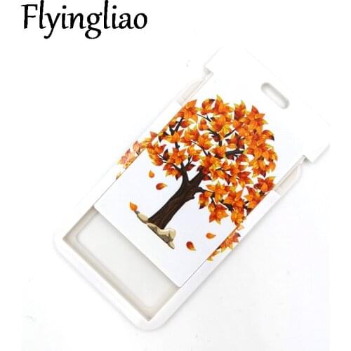 Autumn fallen leaves Credit Card ID Holder Bag Student Women Travel Bank Bus Business Card Cover Badge Accessories Gifts