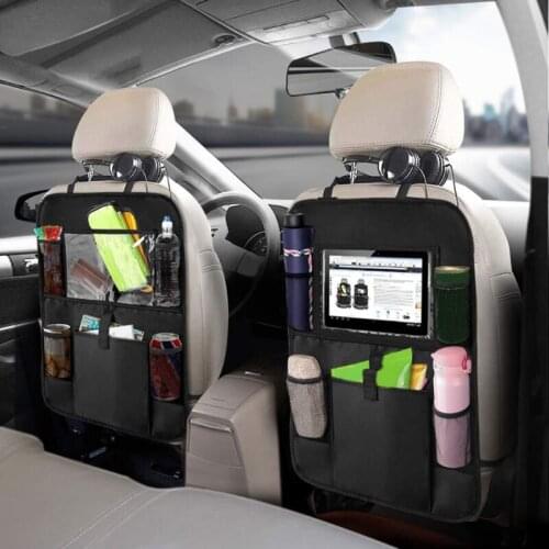 Black Car Seat Back Storage Bag Multi-purpose Pocket Automotive Storage Organizer Easy Installation for Ipad Book Phone