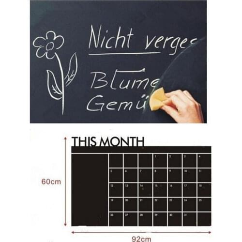 92*60cm Month Calendar Chalkboard Blackboard Removable Planner Wall Stickers Black Board Office School Vinyl Decals Supplies