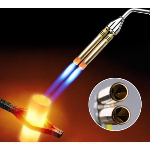 Double Flame Guns Replacement Nozzle Gas Torch Butane Burner Outdoor Camping Picnic BBQ Baking Spray Guns Part Grill Tool