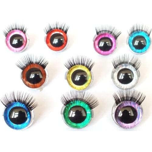 20sets 20mm 3D eyes Safety eyes with eyelashes-flashing eyes For Amigurumi Crochet Stuffed Animal Doll Accessories