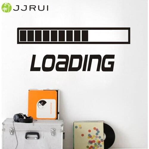 JJRUI LOADING GAMING Vinyl Wall Decal Art Room Decor Sticker Word Lettering Quote Bedroom Living Room Wall Stickers