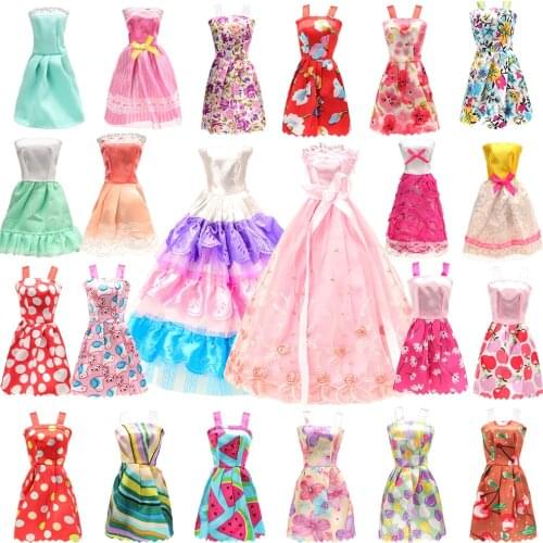 Fashion Handmade 125 Dolls Items/lot= 15 Doll clothes 30 cm Dress Random +110 Accessories Kits Items For Barbie Game DIY Present