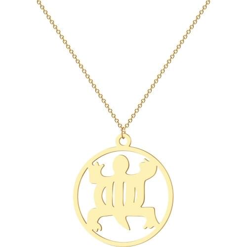 Kinitial Stainless Steel Sea Turtle Necklace Jewelry Trendy Animal Pendant Choker Necklaces for Girl women Best Gift