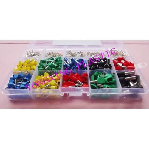 6 color 15 value 2265pcs/lot Bootlace cooper Ferrules kit set Wire Copper Crimp Connector Insulated Cord Pin End Terminal