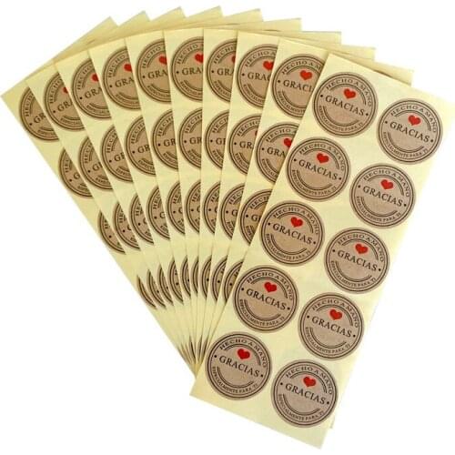 100 Pcs/lot GRACIAS Scrapbooking Round Seal Label Gift Sticker Label Stationery Supplies Multifunctional Sealing sticker