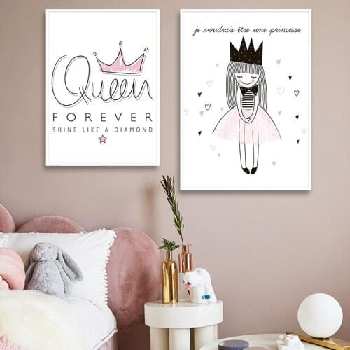 Pink Cartoon Ballet Princess Nursery Wall Poster For Kids Girl Room Wall Art Nordic Posters And Prints Canvas Painting Decor