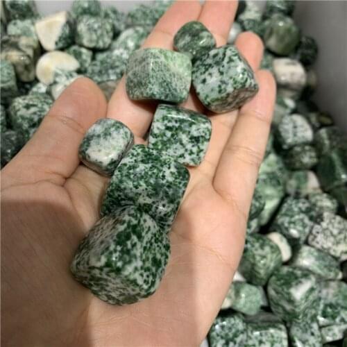 New arrivals 1000g natural green dot polished gemstone cube reiki healing crystals tumbled stones for meditation