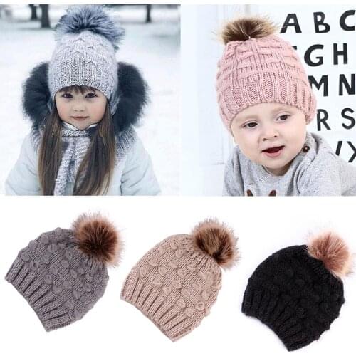 New Design Cute Toddler Kids Girls&Boys Hat Baby Infant Winter Warm Crochet Knit Hat Beanie Cap Baby Caps Hats For Girl Children