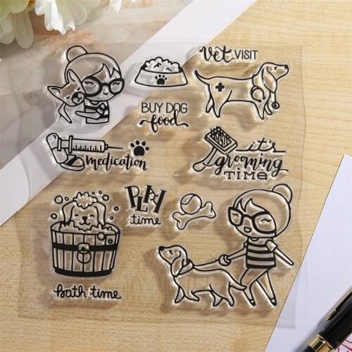 Vet Visit Bath Time Transparent Silicone Clear Stamp For Scrapbooking DIY Craft Decoration Soft Stamp Photo Album Hot 2020