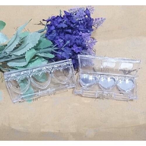 Transparent Eyeshadow Palette Container Empty 3 Colors Heart Shaped Lipstick Palette Plastic Refillable Cosmetic Container