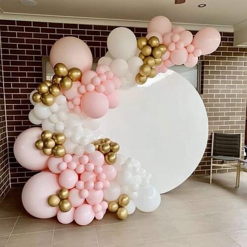 135pcs White Gold Pink Balloons Arch Garland Kit For Girls Birthday Party Baby Shower Wedding Anniversary Decortions Supplies