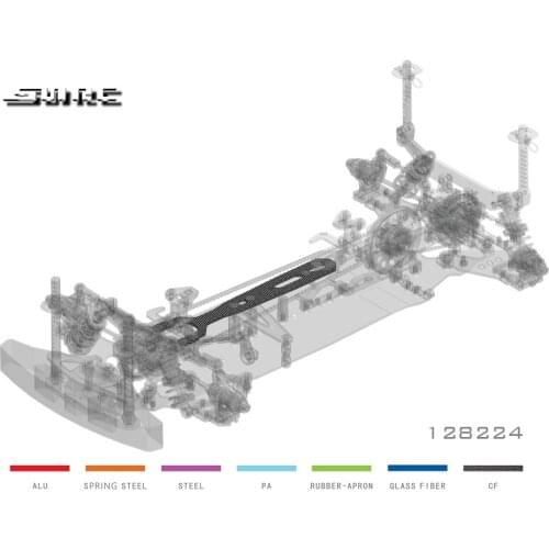 SN-RC 128224 1:10 RCAccessories 2.2MM CARBON GRAPHITE 2ND DESK(FRONT PART) - MTS T3