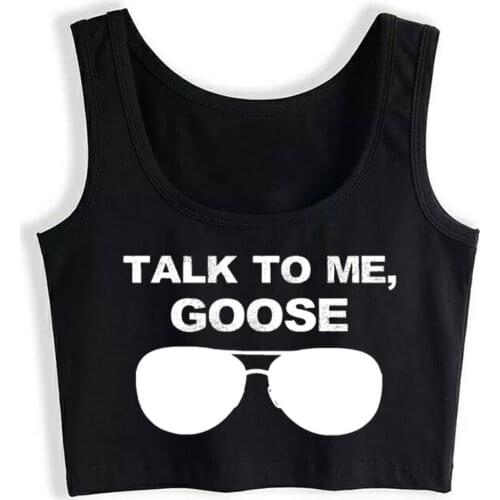 Crop Top Female Talk To Me Goose Design Vintage Sleeveless Tops Women
