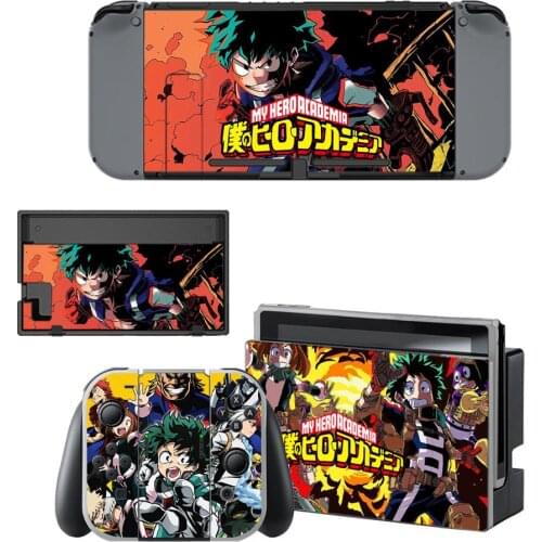 My Hero Academia Screen Protector Sticker Skin for Nintendo Switch NS Console Dock Charger Stand Holder Joy-con Controller Vinyl