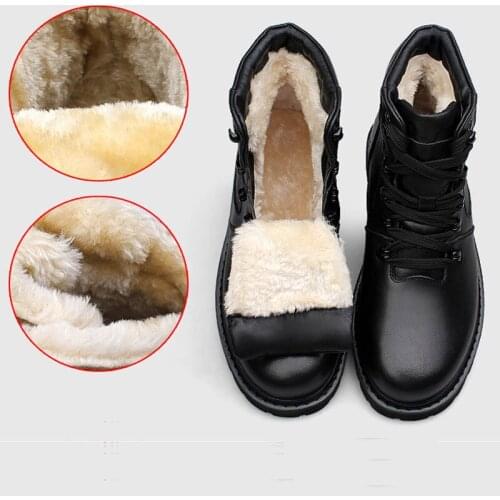 YIQITAZER 2019 Cow Muscle Soles Genuine Leather Shoes Man Military Boots,Winter Mans Ankle Amry Boots Snow Shoes Plus Size 48