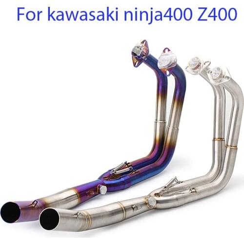 Z400 Ninja 400 Front Full Exhaust System For Kawasaki Motorcycle Exhaust Modified Stainless steel Middle Pipe Muffler Slip-on