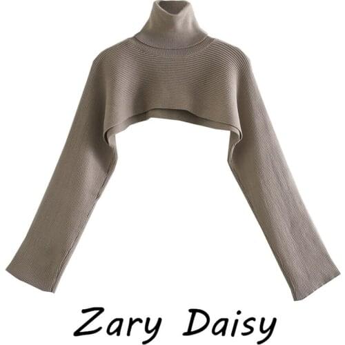 ZARY DAISY European and American fast fashion high collar loose sweater sleeve with sleeves 20220 autumn and winter new