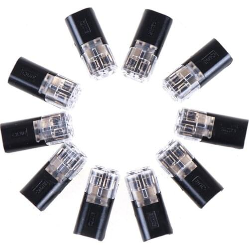 10pcs/Lot 2pin Pluggable Spring Scotch Lock Wire Connector for 18-24AWG Wire Quick Splice Connector Cable Crimp Terminal Blocks