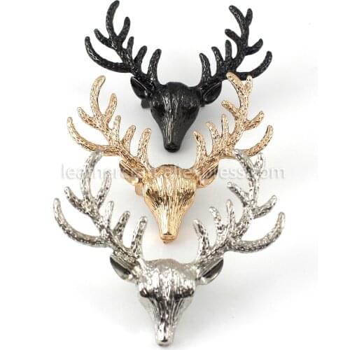 1x Metal Fashion Deer clasp buckle conchos Buckles Bag Purse Hat Decor Hardware DIY Leather Craft Accessory Golden 60mm (1-3/8")