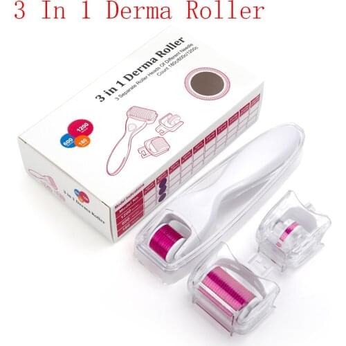 3 In 1 Derma Roller Dr Pen Micro Needles Titanium Mezoroller Microneedle Skin Care Treatment Microdermabrasion Roller Tools