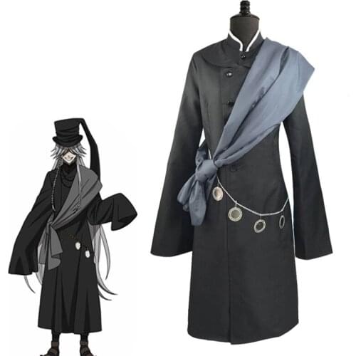 5pcs Japan Anime under taker Cosplay Costume Adult Men Halloween Party Stage Performance Black Uniform Outfit C127M289