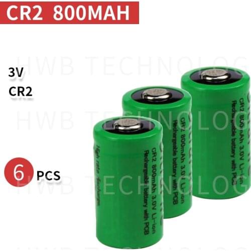 6pcs New 3V CR2 15270 CR2 800mah rechargeable battery 3V digital camera, made a special battery