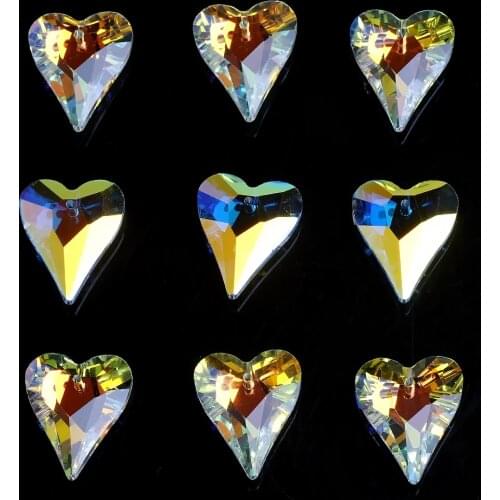 Shiny AB Beads Upscale Austrian Crystals Heart Pendant 14mm Glass Star Beads For Jewelry Making Charms Necklace Accessories