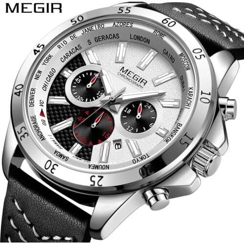 New MEGIR Military Sports Watches Mens Waterproof Luminous Hands Chronograph Analog Quartz Wristwatches Men Relogios Masculino