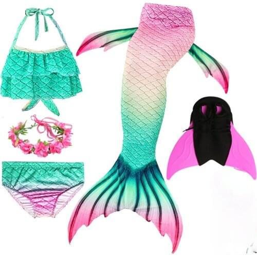 Fancy Mermaid tails costumes kids Garland baby girl beach wear Ariel cosplay customes