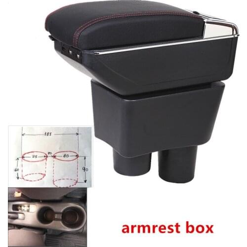 For Nissan Sunny Versa armrest box USB Charging heighten Double layer central Store content cup holder ashtray accessories