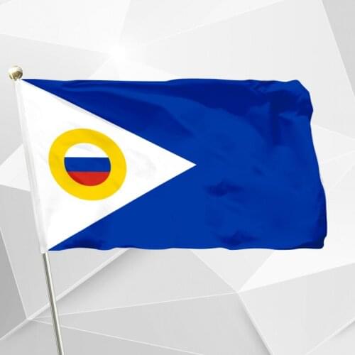 Chukotka Flag 144X96cm (3x5FT) 120g 100D Polyester Double Stitched High Quality Free Shipping