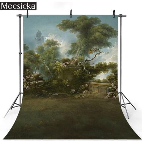 West Tribe Scenery Oil Painting Backdrop Flowers Abstract Birthday Portrait Background Photo Studio Sky Wild Trees Photography